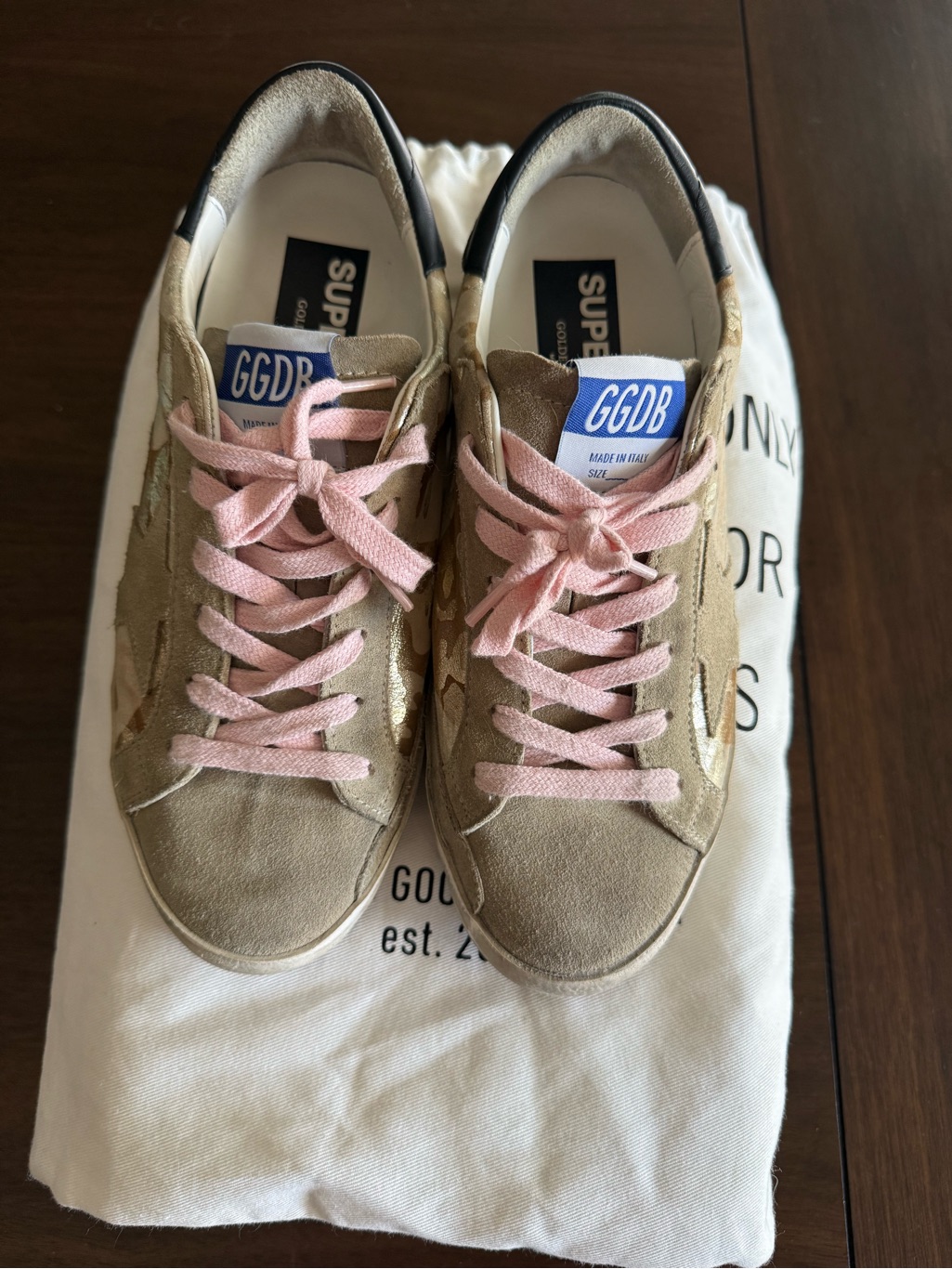 Golden Goose Ggdb Camo And Pink Sneakers